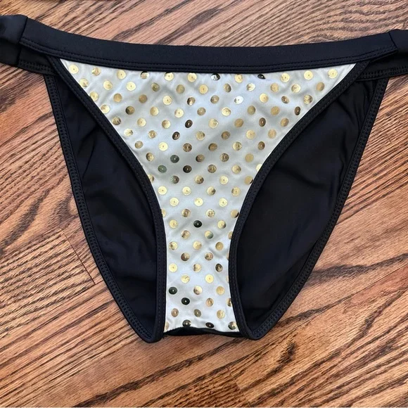 Guess NWT halter bikini white black gold - Picture 2 of 10